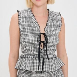 Black and White Plaid Sleeveless Top - Rails Martine Top